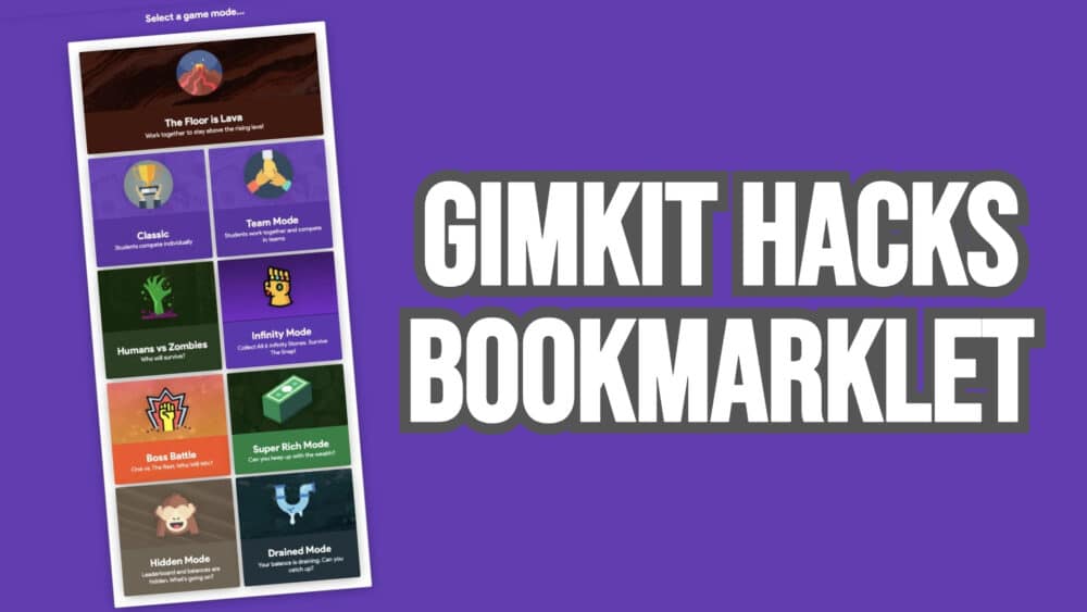 Gimkit Bookmark Hack
